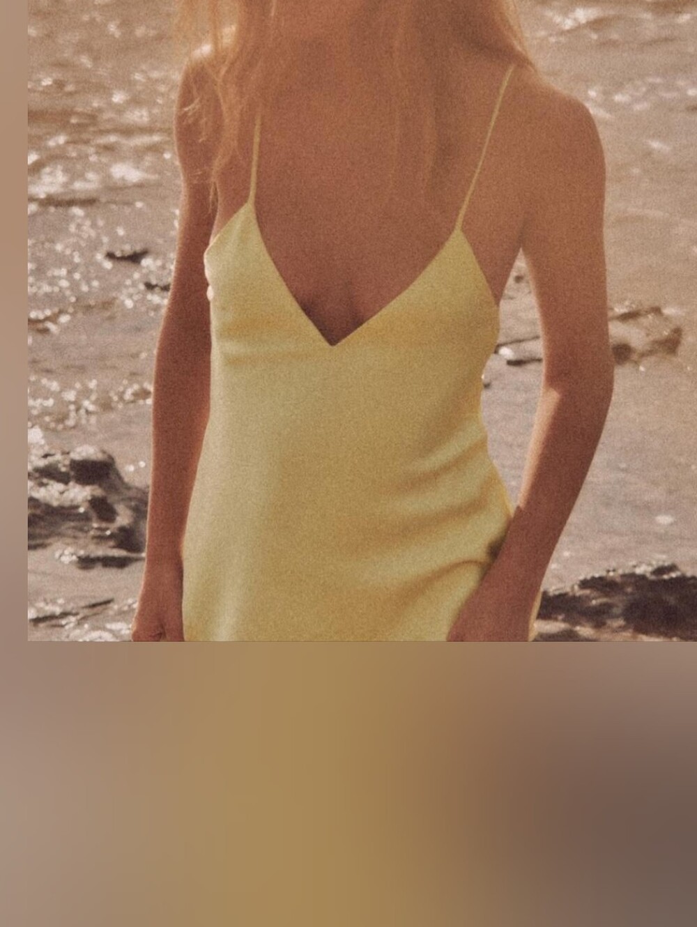 Zara Pale Yellow Slip Dress with Spaghetti Straps Nwot Have A Little Flaw Asis